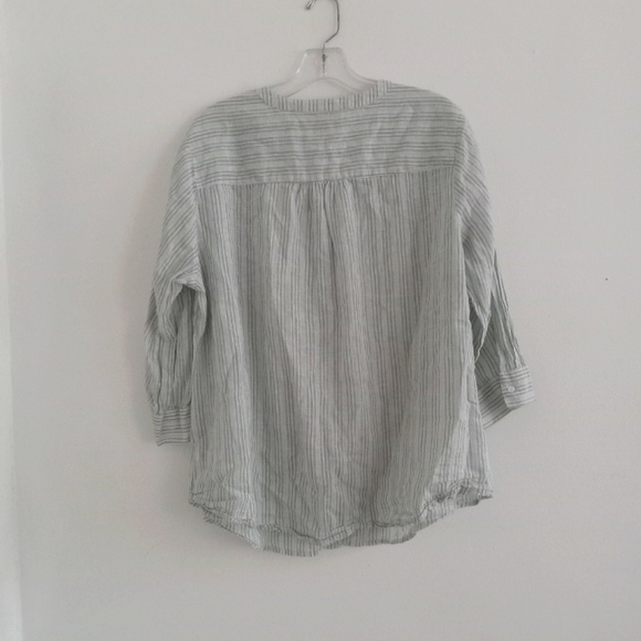 Lane Bryant Striped Crochet Linen Blend  Shirt Top 14/16 - Picture 3 of 6